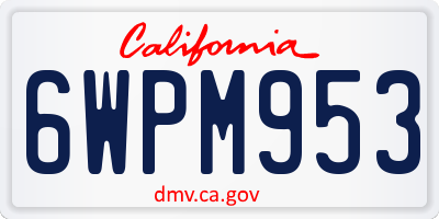 CA license plate 6WPM953