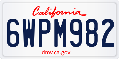 CA license plate 6WPM982