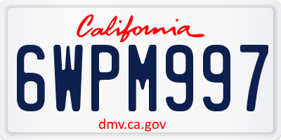 CA license plate 6WPM997