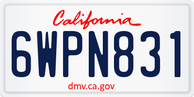 CA license plate 6WPN831