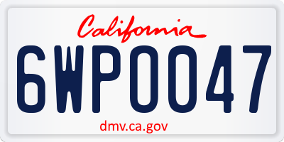 CA license plate 6WPO047