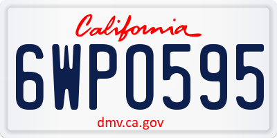 CA license plate 6WPO595
