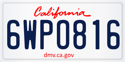 CA license plate 6WPO816