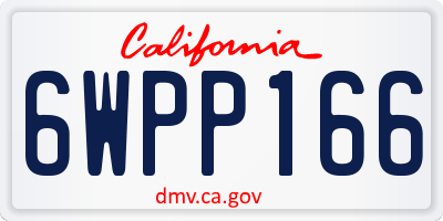 CA license plate 6WPP166