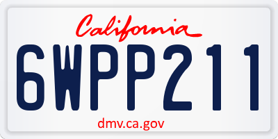 CA license plate 6WPP211