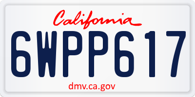 CA license plate 6WPP617