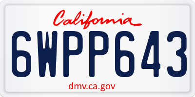 CA license plate 6WPP643
