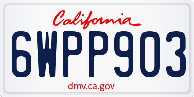 CA license plate 6WPP903