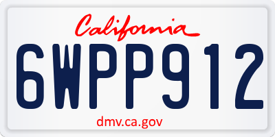 CA license plate 6WPP912