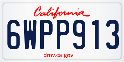 CA license plate 6WPP913