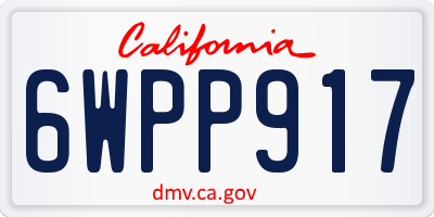 CA license plate 6WPP917