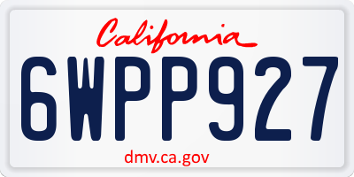 CA license plate 6WPP927