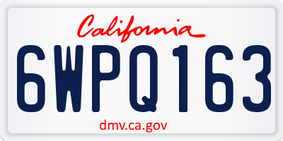 CA license plate 6WPQ163