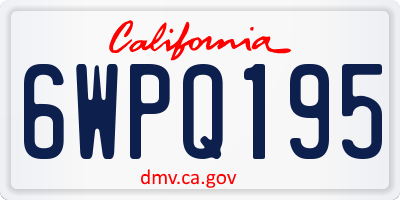 CA license plate 6WPQ195