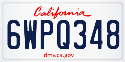 CA license plate 6WPQ348
