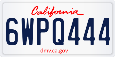 CA license plate 6WPQ444