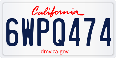 CA license plate 6WPQ474