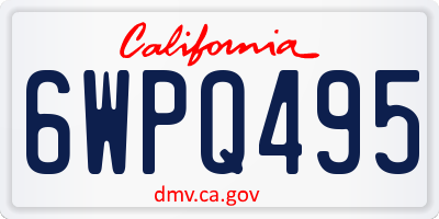 CA license plate 6WPQ495