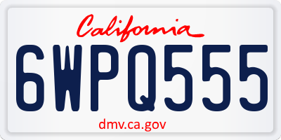 CA license plate 6WPQ555