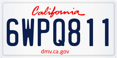 CA license plate 6WPQ811