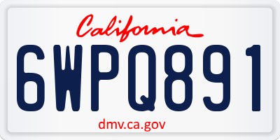 CA license plate 6WPQ891