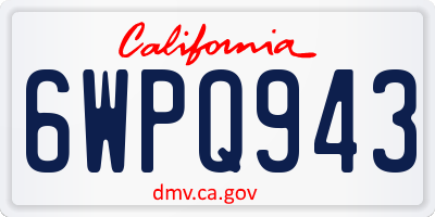 CA license plate 6WPQ943