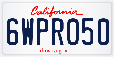 CA license plate 6WPR050