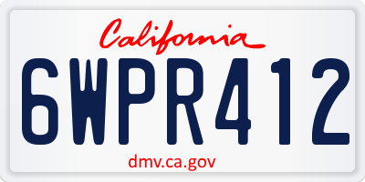 CA license plate 6WPR412
