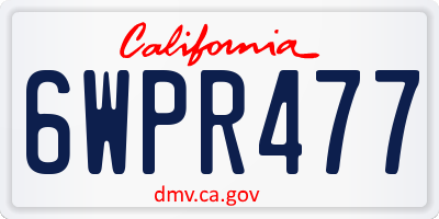 CA license plate 6WPR477