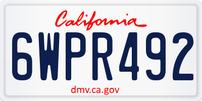CA license plate 6WPR492