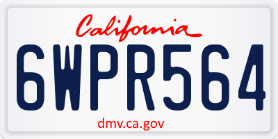 CA license plate 6WPR564