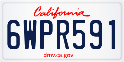 CA license plate 6WPR591