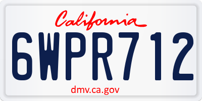 CA license plate 6WPR712