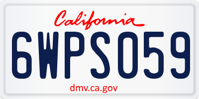 CA license plate 6WPS059