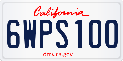 CA license plate 6WPS100