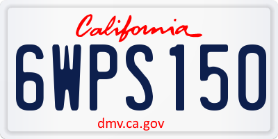 CA license plate 6WPS150