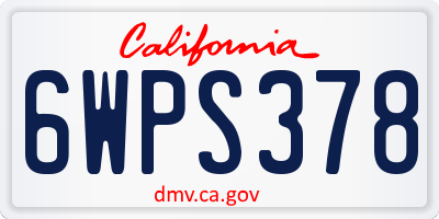CA license plate 6WPS378