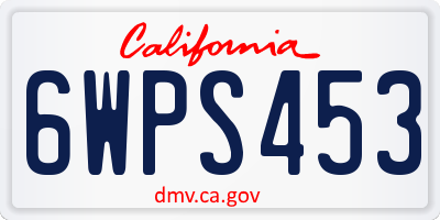 CA license plate 6WPS453