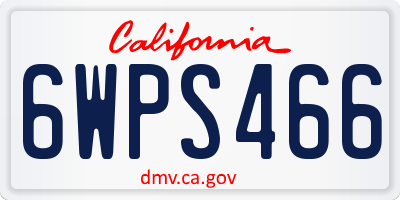 CA license plate 6WPS466