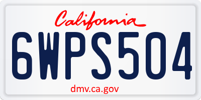 CA license plate 6WPS504