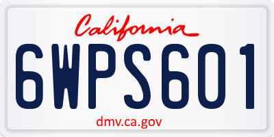 CA license plate 6WPS601