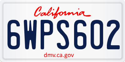 CA license plate 6WPS602