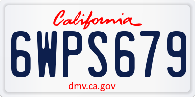 CA license plate 6WPS679