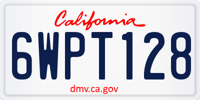 CA license plate 6WPT128