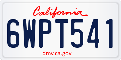 CA license plate 6WPT541