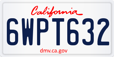 CA license plate 6WPT632