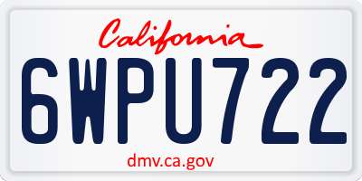CA license plate 6WPU722
