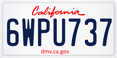 CA license plate 6WPU737