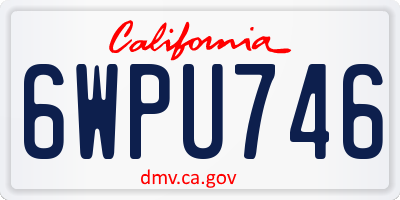 CA license plate 6WPU746