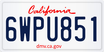 CA license plate 6WPU851